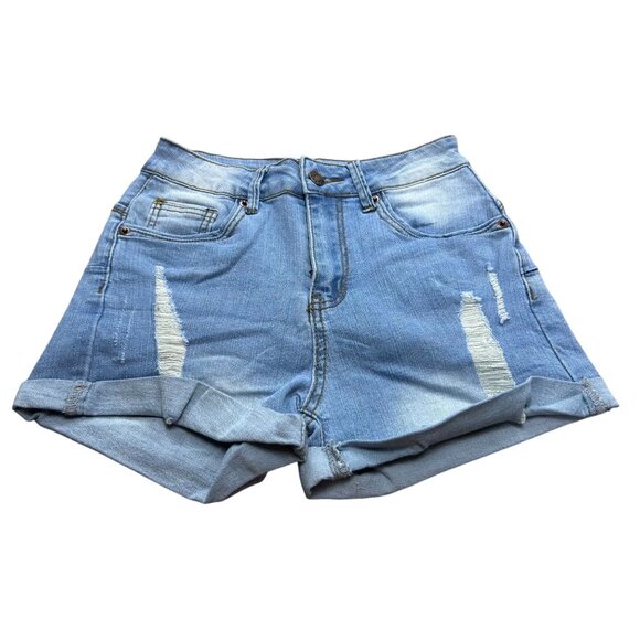 Womens Distressed Denim Shorts XS Blue - Picture 1 of 6